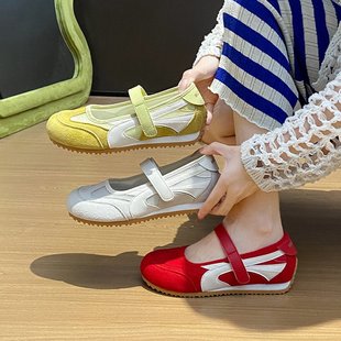 Ballet Retro Style Niche Moral Training Mary Jane Women's Shoes 2025 Summer Thin Breathable Mesh Versatile Lightweight Sneakers
