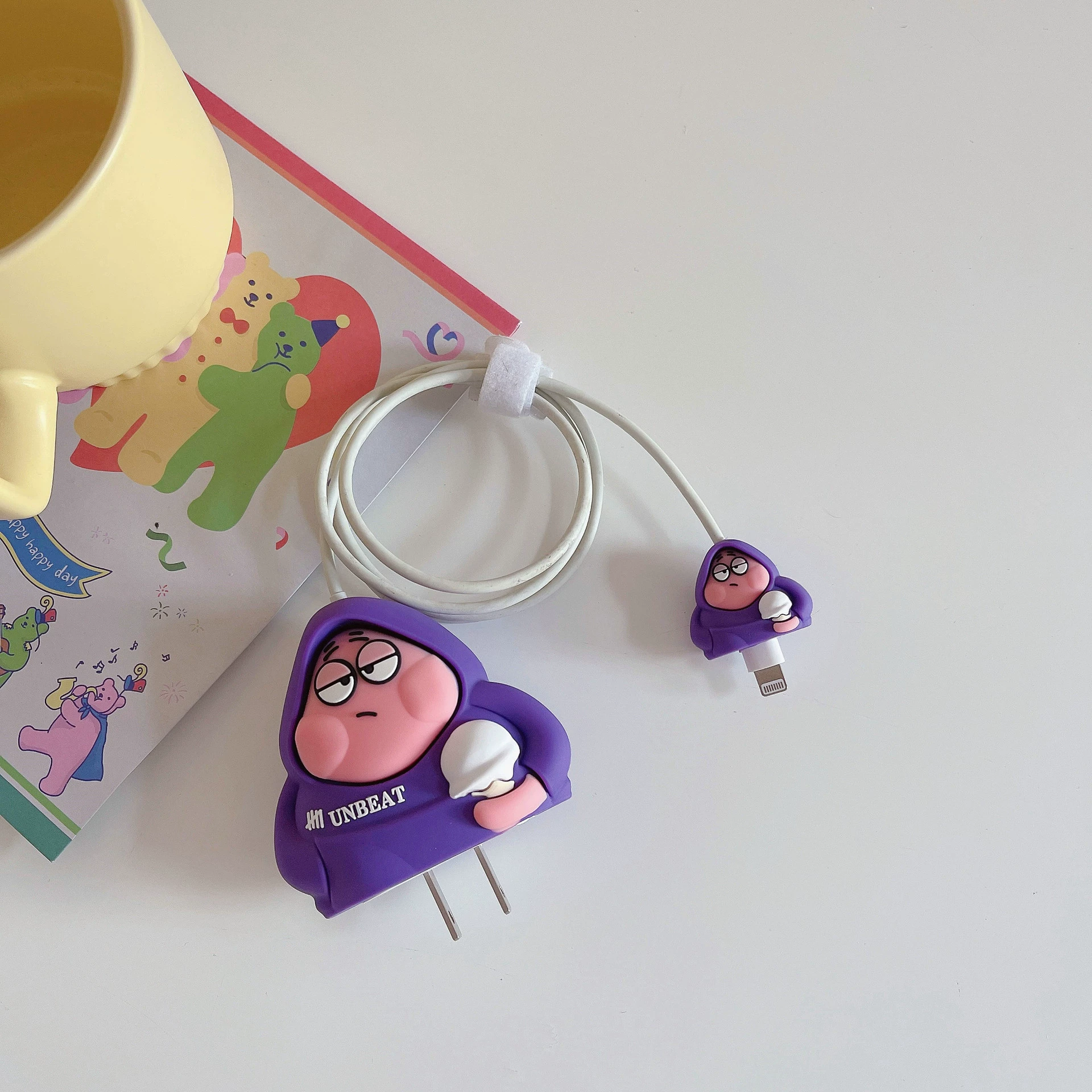 Apple, cartoon charger, protective case, 20W