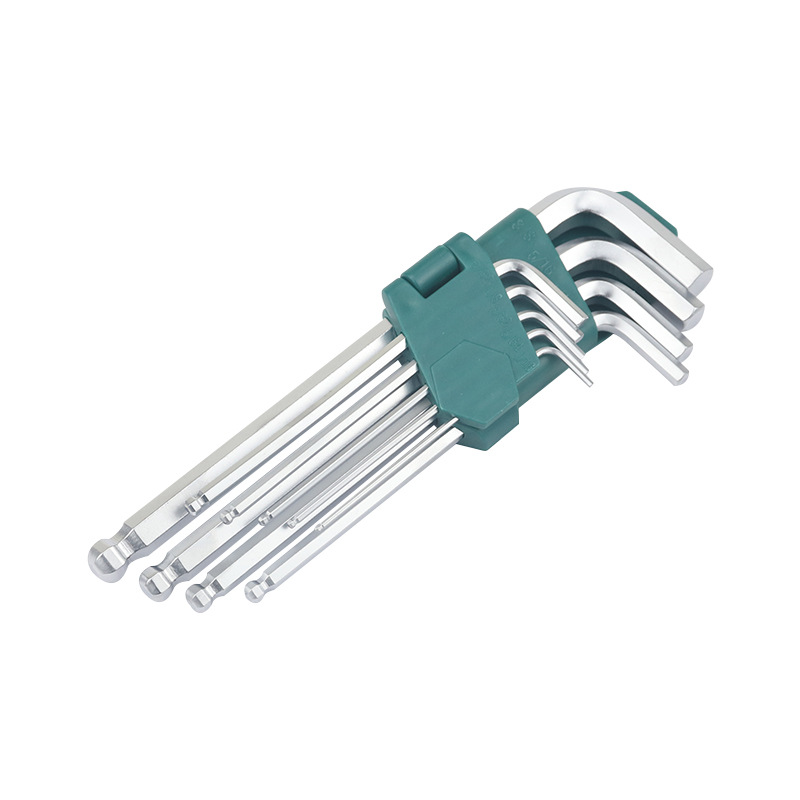 West marca pulgadas americano británico hex llave traje bola cabeza nueve piezas llave conjunto completo al por mayor herramientas de hardware