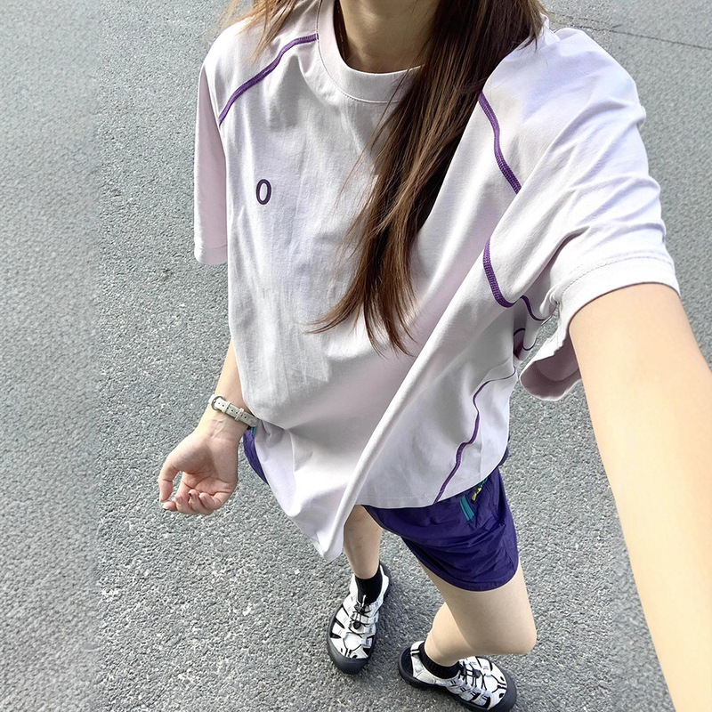 Pink-Purple Cool Quick-Dry T-Shirt for Men and Women, Summer Thin Outdoor Sports Cycling Wear, Short-Sleeve Couple's Sun Protection Top