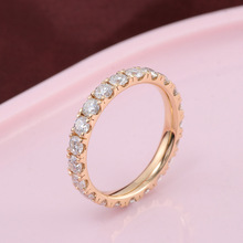 18k�S��M�Īɣ��ָŮ�OӋ���sС����ָ3mm�M�DɫĪɣʯŮ��ָ