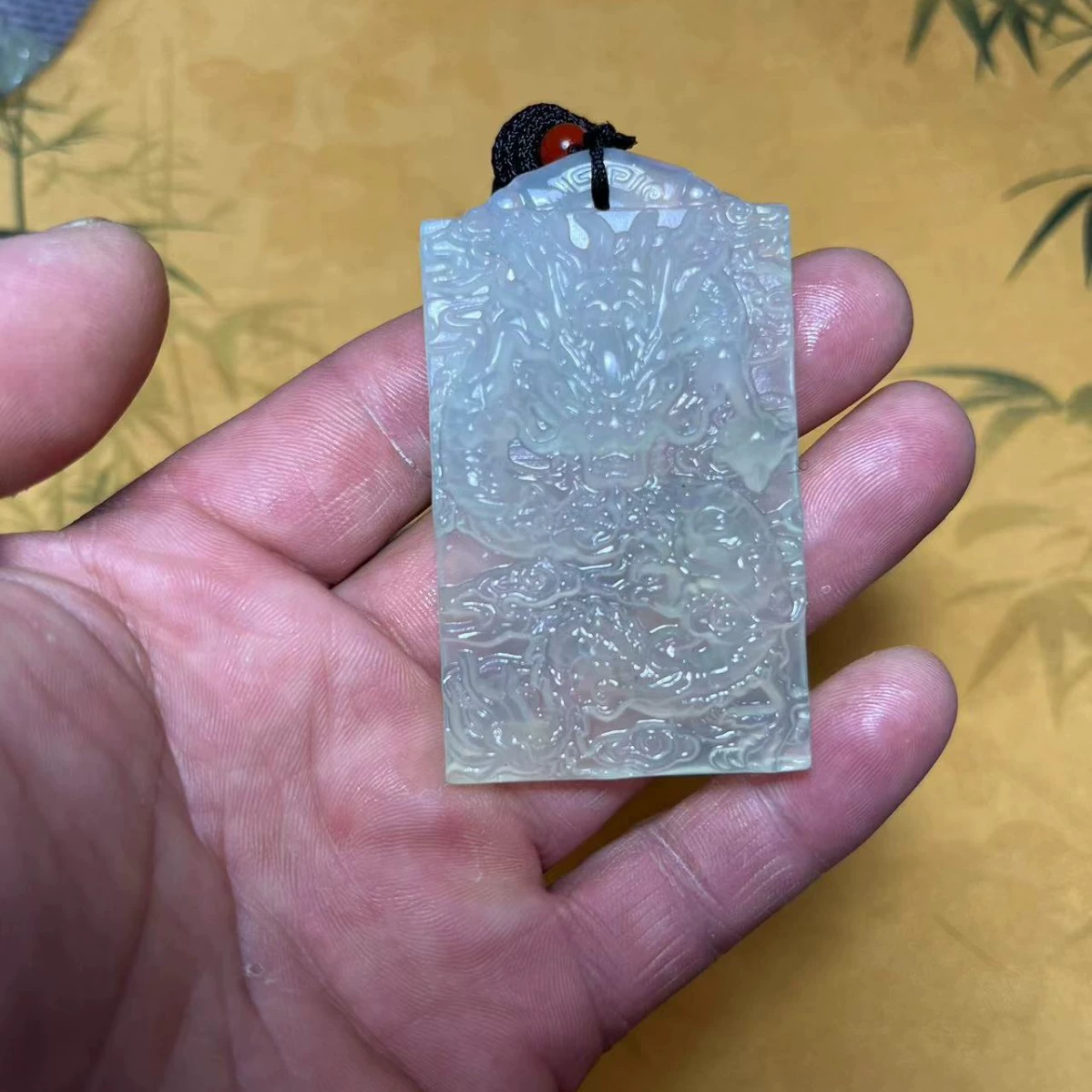 Натуральный нефритовый кулон с драконом из жадеита Xiu в китайском стиле, прозрачный ледяной дракон и феникс, ожерелье, прямые продажи с фабрики