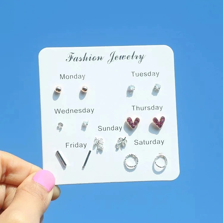 Sept paires de femmes polyvalentes, des étudiantes célèbres sur Internet, une version coréenne simple et élégante et des boucles d'oreilles pour femmes_voghion.com