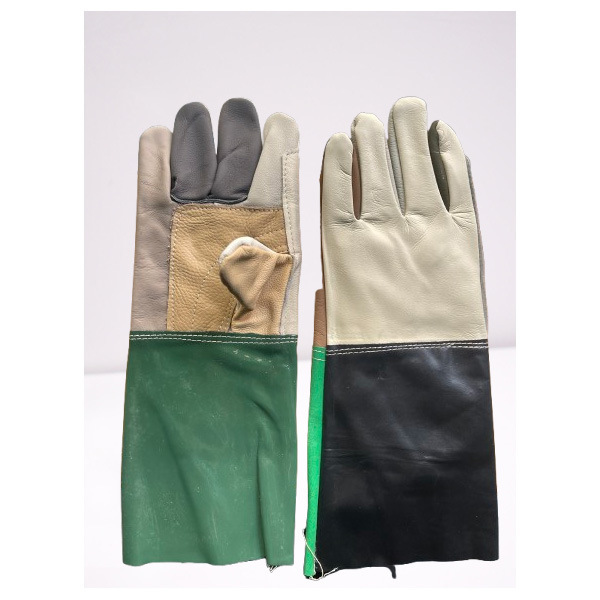 全皮电焊牛皮手套加托加厚花杂拼接加长条丝线皮防割焊工专用防烫