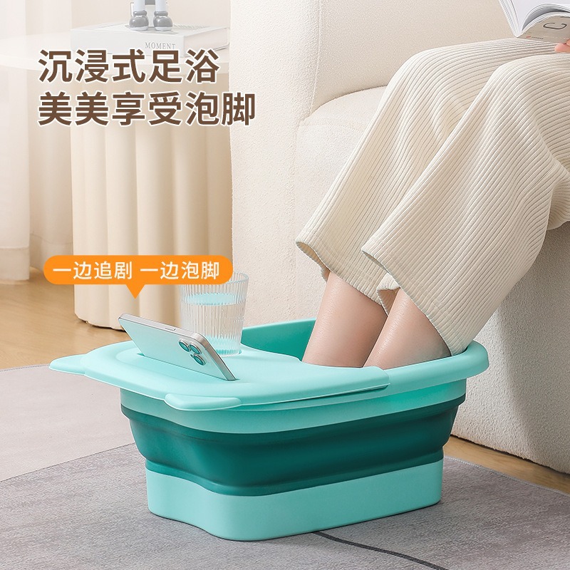 접이식 발 목욕 분지 초대형 발 세척 버킷 휴대용 큰 발 욕조 두꺼운 송아지 마사지 플라스틱 발 욕조