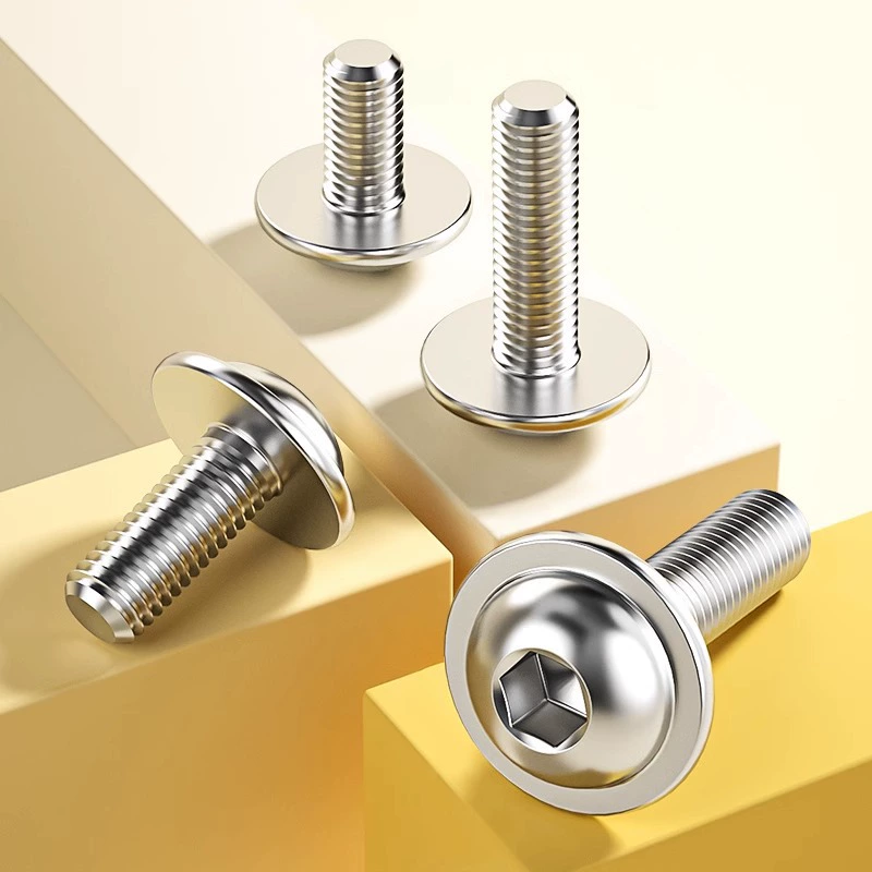 304 нержавеющая сталь Шестигранная круглая головка с прокладкой винт полукруглая головка с фланцевым лентом с болтом M2M3M4M5M10