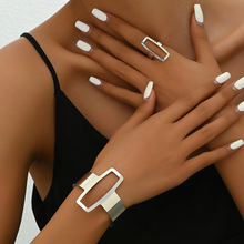 欧美时尚简约手镯戒指几何十字架设计首饰