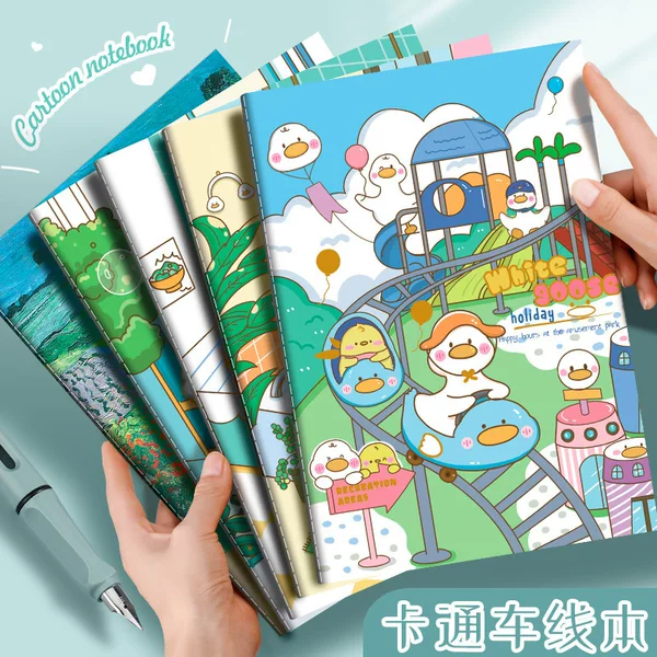 [Free Shipping] B5 Cartoon Cute Homework Book 64-Page Line Book Primary School Student Prize Stationery Good Things A5 Notebook