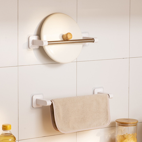 No punching paper roll holder kitchen cabinet stainless steel cling film paper towel storage rack cross-border hot selling 11 inches