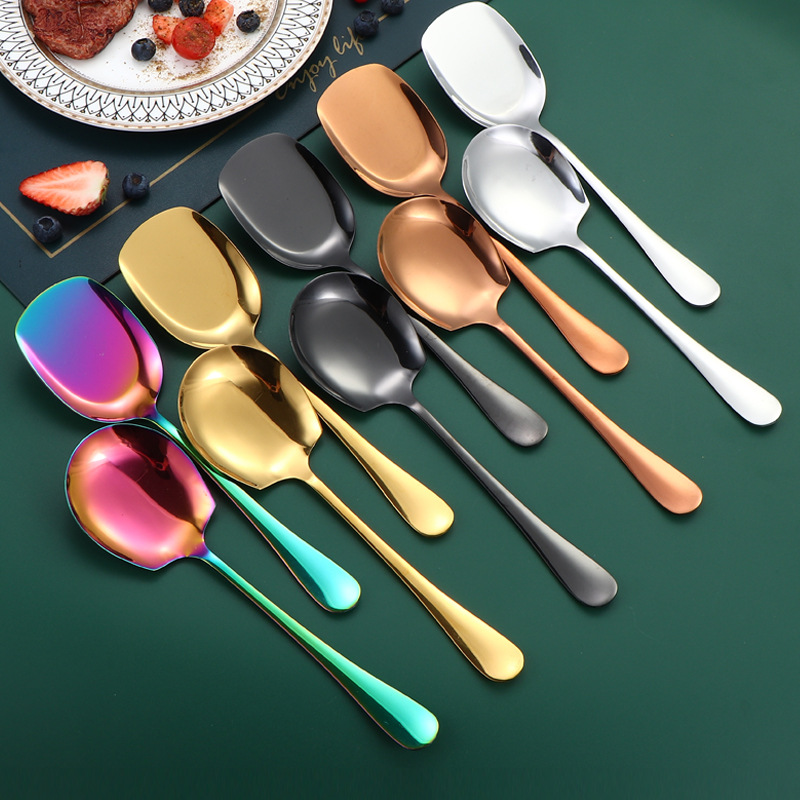 Cuchara de pala pública de acero inoxidable Cuchara de cocina de cocina autoorganizado de restaurante de hotel Cuchara de servicio Cuchara de cocina de cocina Cuchara pública de cocina