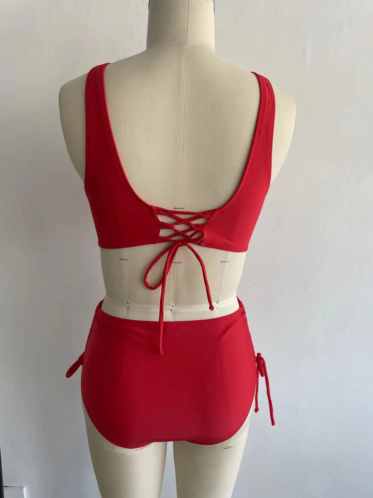 136g Weight Sexy Feel Of Sensation Mid Waist Panties Waist Bikini Panties Style Bralette Bra Category Polyester Fabric Type 2 Pieces Set Quantity Swimming Pool, Beach Occasion Solid Color Pattern Women's Gender Women's Solid Color 2 Pieces Set Bikinis Swimwear 9