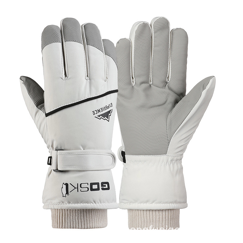 Guantes de esquí para hombres y mujeres en invierno, resistentes al viento y al frío, guantes cálidos con forro polar y engrosados, guantes antideslizantes con pantalla táctil para ciclismo al aire libre