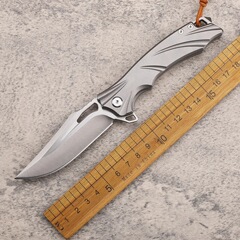 M390粉末鋼チタン合金ハンドル折り畳みナイフ高硬度鋭利キャンプ携帯edcツールナイフ