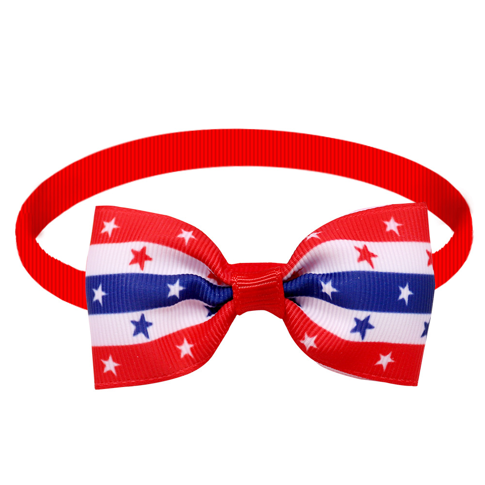 Independence Day Pet Bow Tie American Flag Sign display picture 2