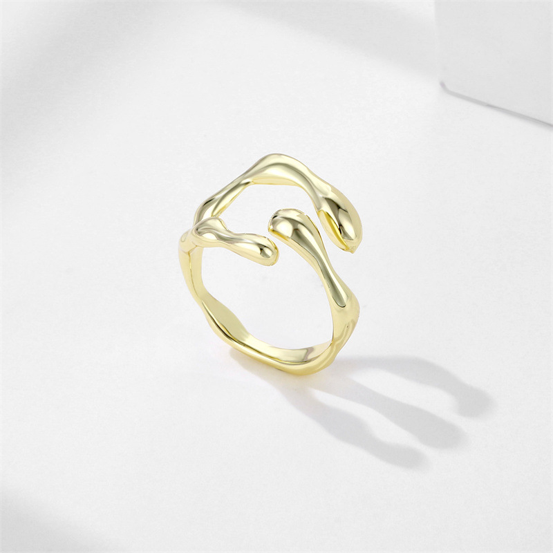 Fashion Geometric Copper Plating Zircon Open Ring