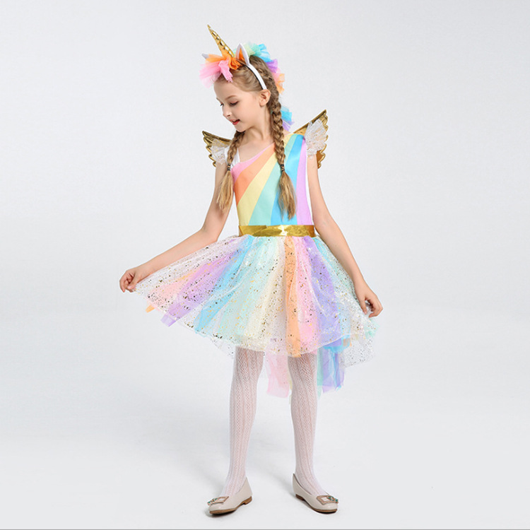 Amazon Halloween Fancy Dress Women's Unicorn Costume for Children Tianma Costume School Performance Costume