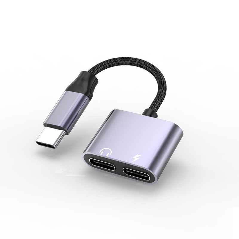 Typec携帯電話オーディオケーブル2 in 1イヤホン変換3.5変換器OTGuディスクはアップル華為を適用する|undefined