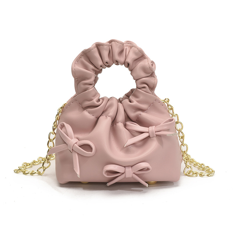 Nuevo bolso para niños dulce arco pequeña princesa anillo bolso de mano cadena de moda mini bolso de nube bebé