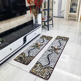 密拼天然雨花鹅卵石足底按摩器脚底步道健康保健石子路石头足疗垫