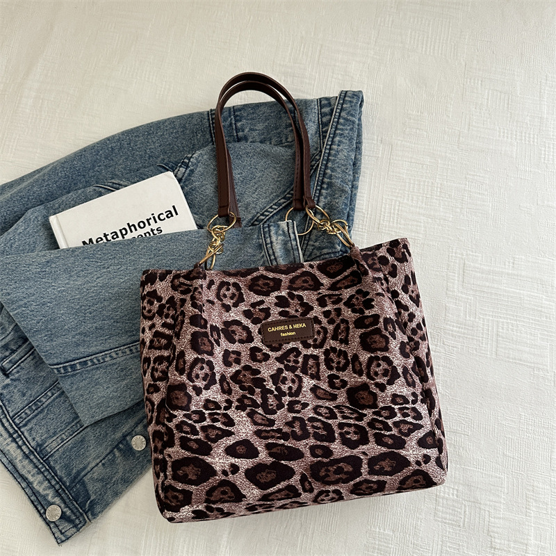 Lässige Leopardensuede Schultertasche Für Damen Als Tragetasche_voghion.com