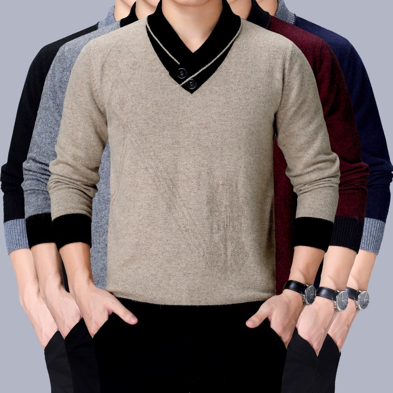 Весенний и Осенний Новый мужской вязаный свитер с длинными рукавами модный повседневный мужской шарф с тонким воротником свитер мужской вязаный нижний свитер