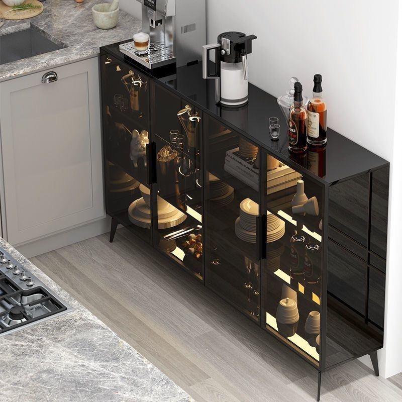 Light Luxury High-End Glass Home Kitchen Integrated Wall-Mounted Living Room Slate Sideboard Modern Simple Wine Cabinet Storage Cabinet