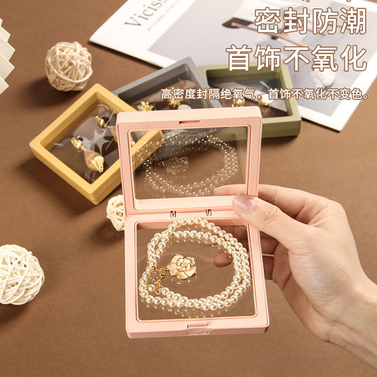 in stock jewelry storage box PE film suspension box transparent display necklace earrings color packaging jewelry gift box