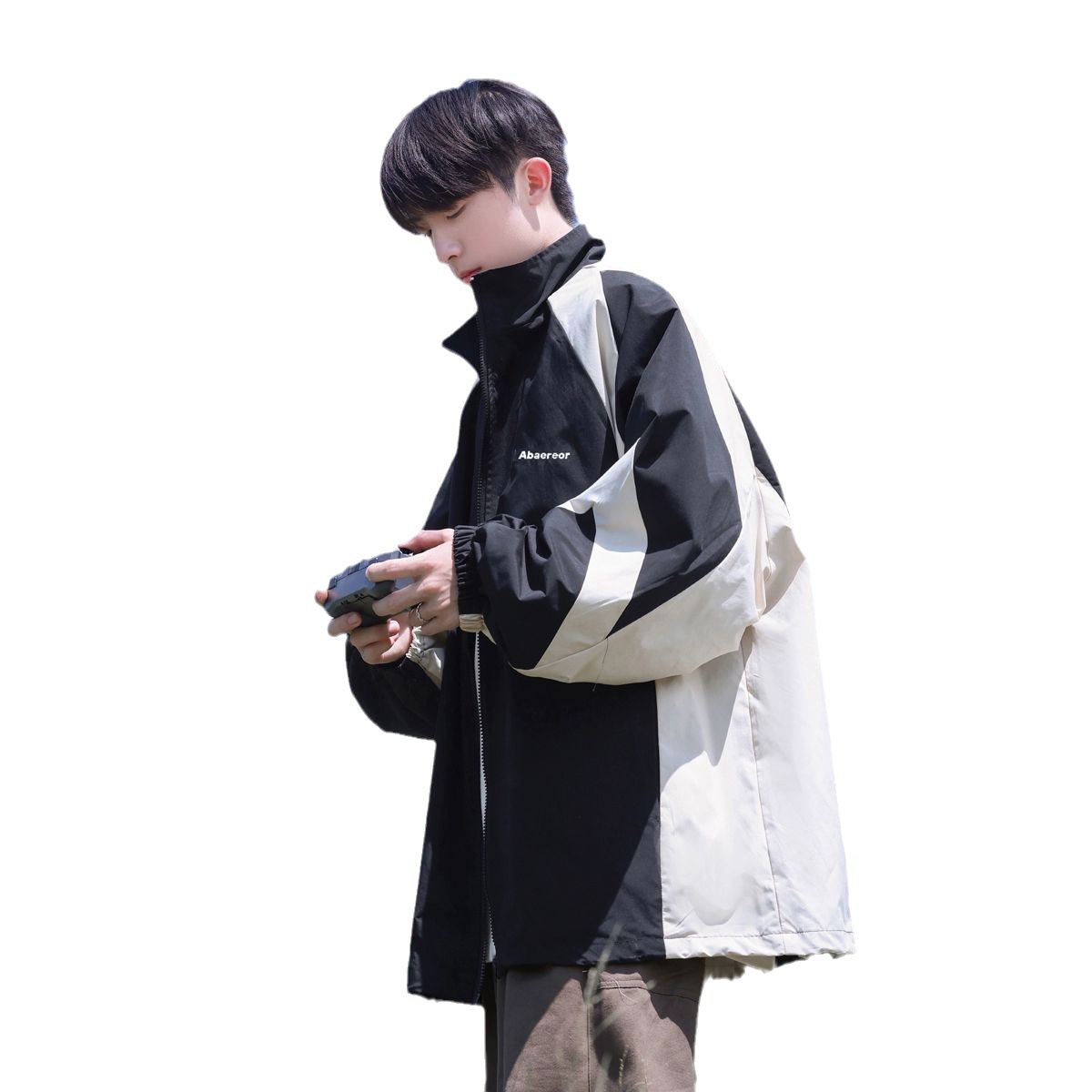 Chaqueta de cuello alto de estilo americano para hombres otoño 2023 nueva chaqueta deportiva de protección solar funcional de ocio al aire libre