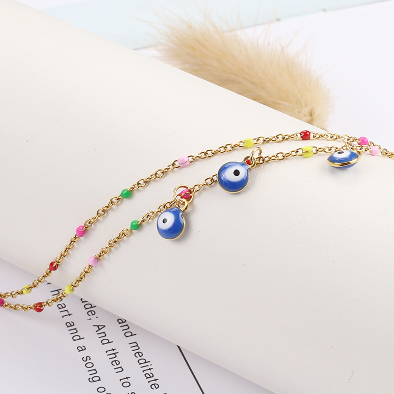 Stainless Steel Material Retro Devil's Eye Stainless Steel Wholesale Anklet
