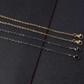 18K真金不锈钢十字链批发又亮又不褪色饰品链条十字项链钛钢链条