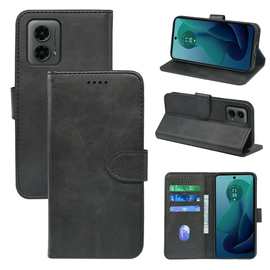 适用摩托罗拉moto edge 60 fusion小牛皮前扣50ultra翻盖手机皮套