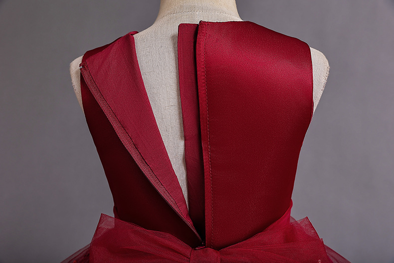 Robe de princesse longue en maille pour fille avec dentelle_voghion.com