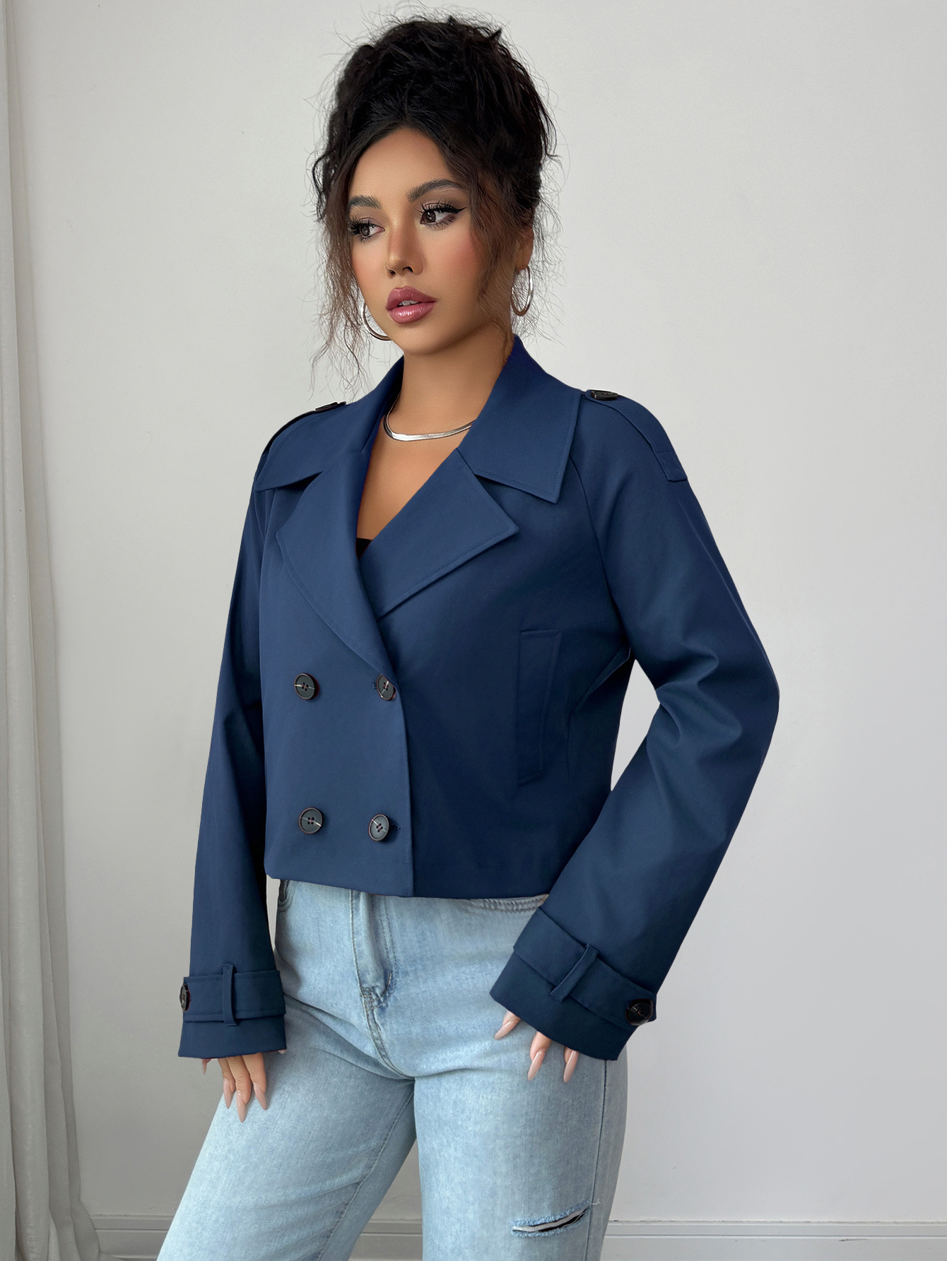 Women's Clothing Long Sleeved Jacket Vest Coat Casual Simple American Style Autumn Winter Clothing_voghion.com