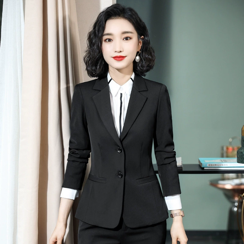 2020 Весна и Осень Новый профессиональный костюм Женский тонкий, тонкий, модный бизнес-набор, рабочая одежда на стойке регистрации отеля