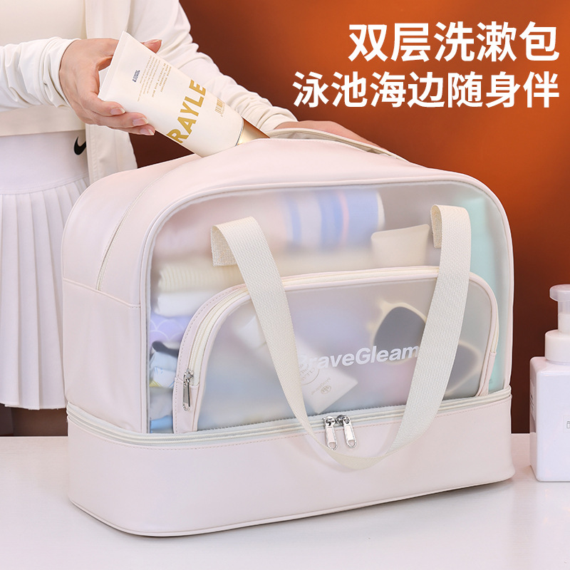 Capacious shoulder bag for swimming wet and dry separation, backpack for gym, travel bag, cosmetic bag