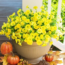 跨境尤加利牵牛花假花仿真花束假花喇叭花花坛栅栏插花田园装饰