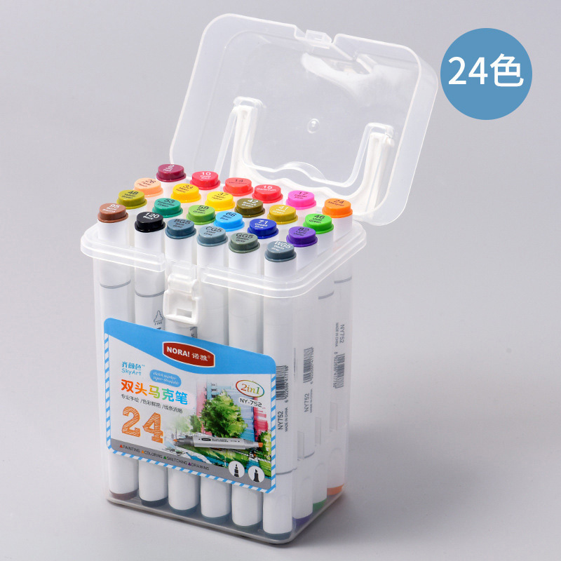 Noya marcador doble cabezal estudiantes aceitosos y niños juego bolígrafos color especial 48 colores marcadores gran capacidad