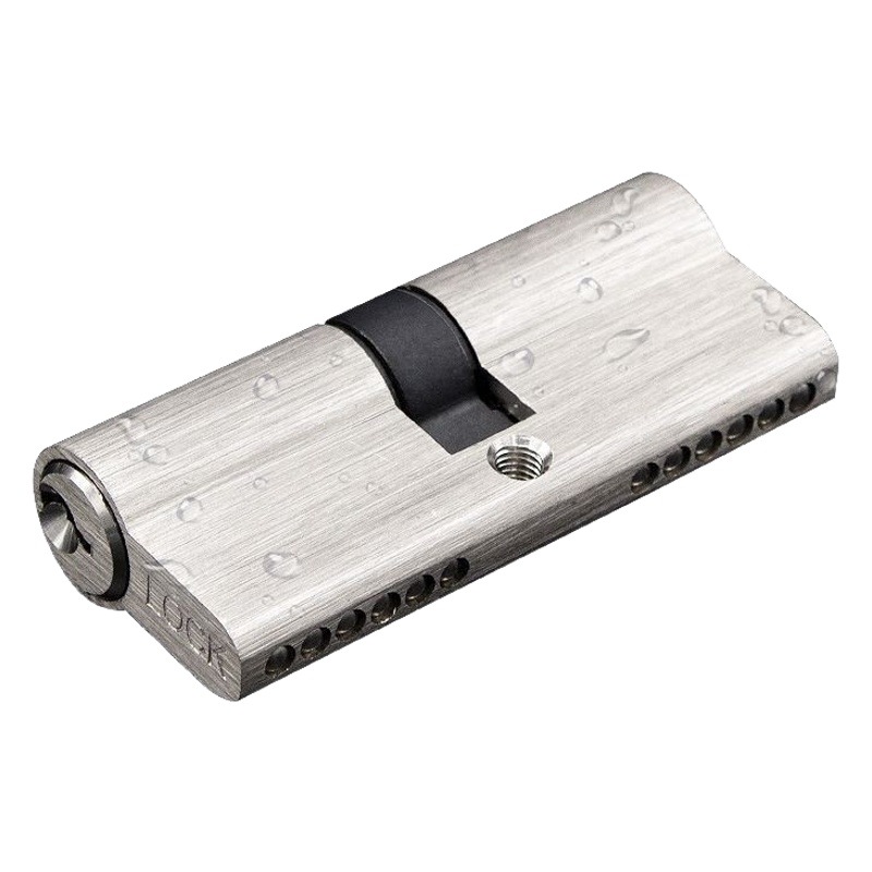 Cilindro de cerradura doble de cobre estándar europeo grande 70 con inserción de llave de doble cara en ambos extremos, mecanismo de cerradura para puerta de dormitorio antirrobo y antiapertura.