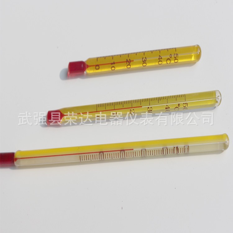 6CM玻璃棒式温度计0-40度玻璃棒表红油玻璃室内外鱼缸水族温度计