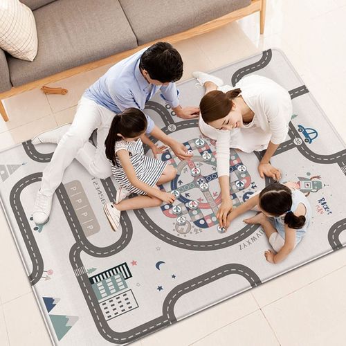 Huaying children's double-sided Monopoly carpet, flying chess game mat, crawling mat, parent-child party, outing board game toy