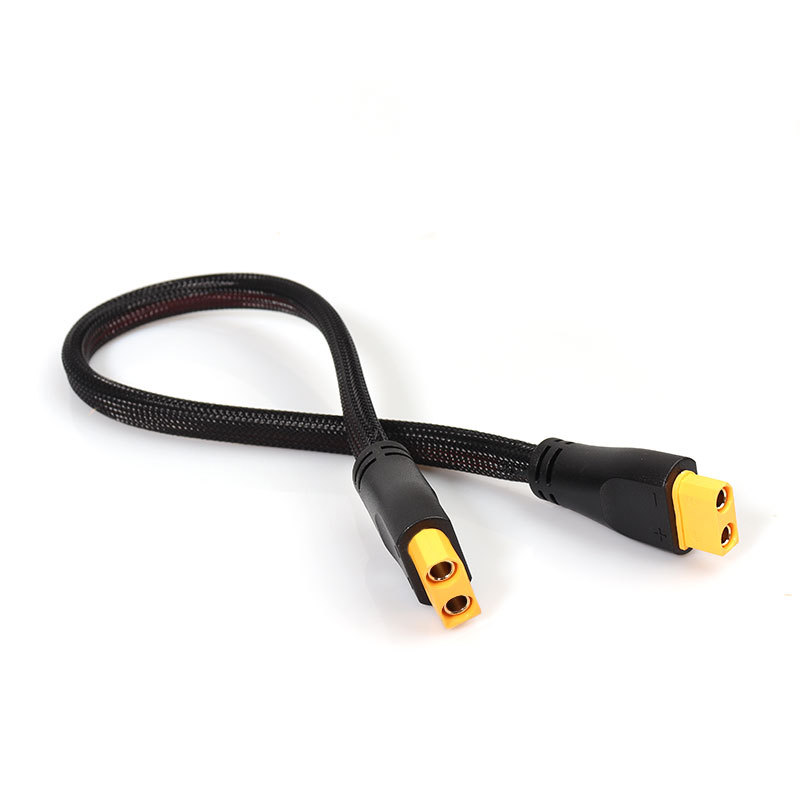 Electric Vehicle Xt90 High-Power Conversion Connector 8Awg 9Awg with Flame-Retardant Mesh Integrated Male-Female Extension Cable
