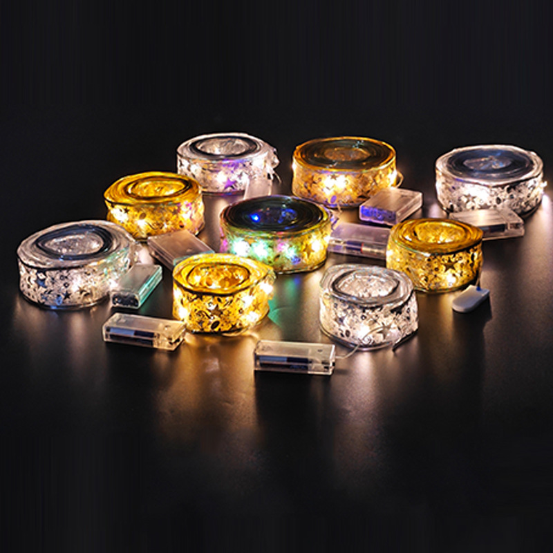 LED de navidad cinta luminosa arco cortina de luz de colores cadena de luz sala de vacaciones de navidad estrella luz decorativa