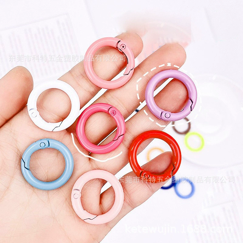Краска цвет сплав пружинная Пряжка круглое открытие пружинное кольцо Пряжка для наушников брелок для ключей DIY ювелирные аксессуары