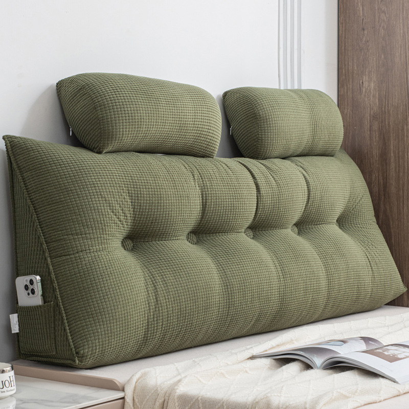 2025 新クリームスタイル寝室のベッドサイドクッション畳ソフトパッケージ腰サポート背もたれソファ出窓半分横たわる枕