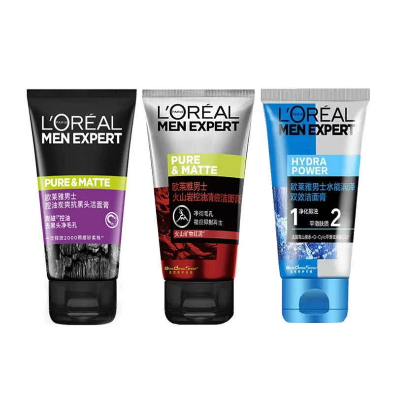 L'Oreal Мужское очищающее средство для лица Уголь двойной эффект Очищающее молоко может глубоко очистить образец образца 50ml оптом