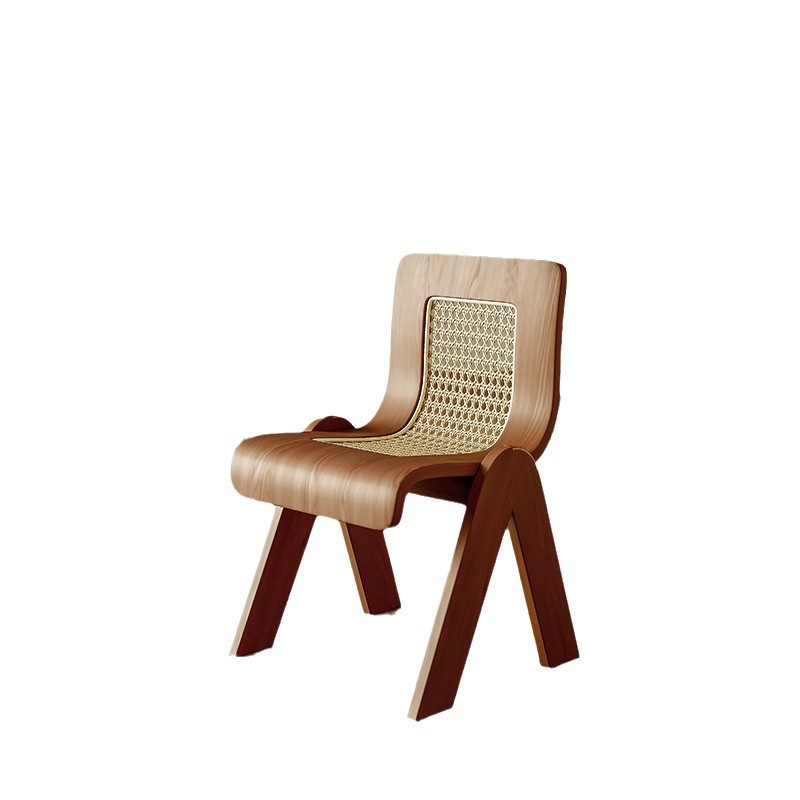 Silla C medieval silla de comedor casera silla de madera maciza silla de caña silla de conversación silla de respaldo silla de mesa de comedor retro francesa