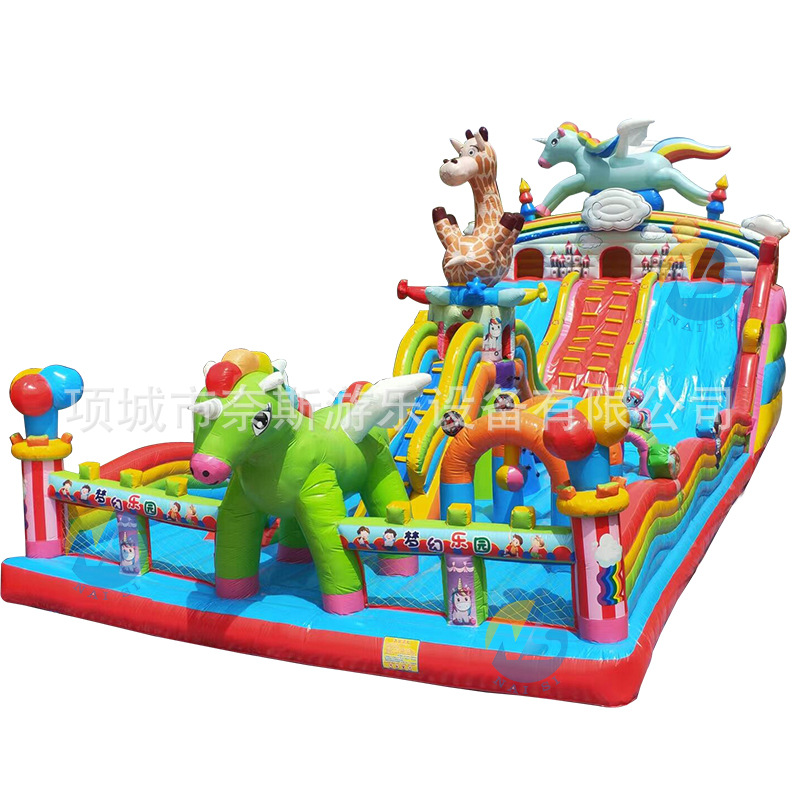 Fabricantes de equipos de juegos nuevos niños al aire libre inflables cama de salto grande al aire libre deslizante inflables castillo