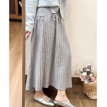 2025秋冬新款韩版ins休闲百搭通勤显瘦高腰中长款针织半身裙女