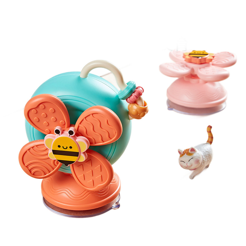 Molino de viento transfronterizo para bebés rociando bueyes rociando juguetes rociadores para bebés tranquilizadores sillas de comedor ventura juguetes de puzzle
