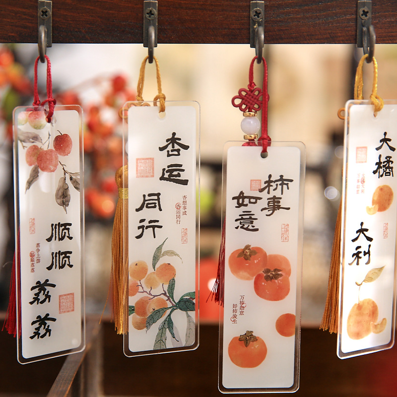 Mr. Paper Nuevo marcador de acrílico chino Todo desde la ilustración de un deseo Bendición borla Leer marcador tarjeta